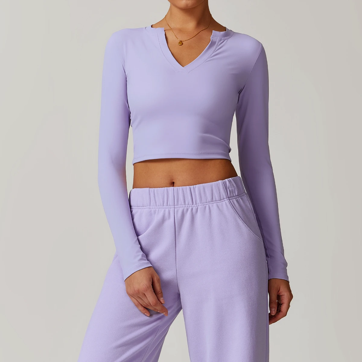 Hot Sale Women's Tight-Fitting Nude-Feel Long-Sleeve Spandex/Nylon T-Shirt Yoga Wear Outdoor Sports Top Sweat-Wicking Stretchy