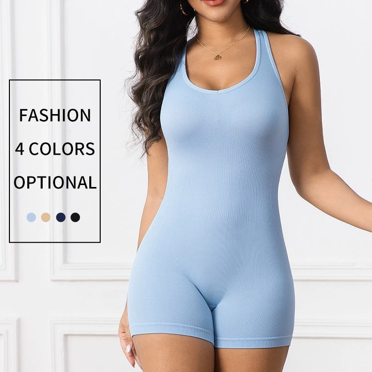 Cross-border Summer Shoulder Strap Tight One-piece Yoga Clothes Fitness Clothes Thread Seamless Running Sports Yoga Jumpsuit