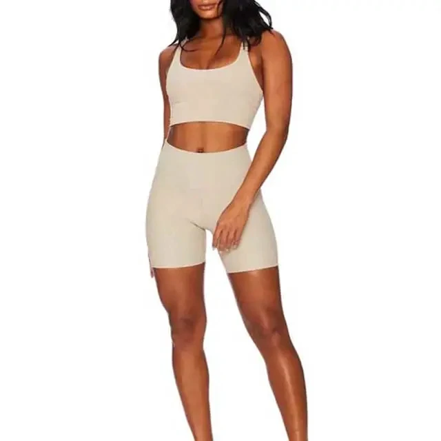 Customized Logo Two Piece Set Sportswear Women Yoga High Waist Workout Yoga Cotton Breathable women 2 piece set
