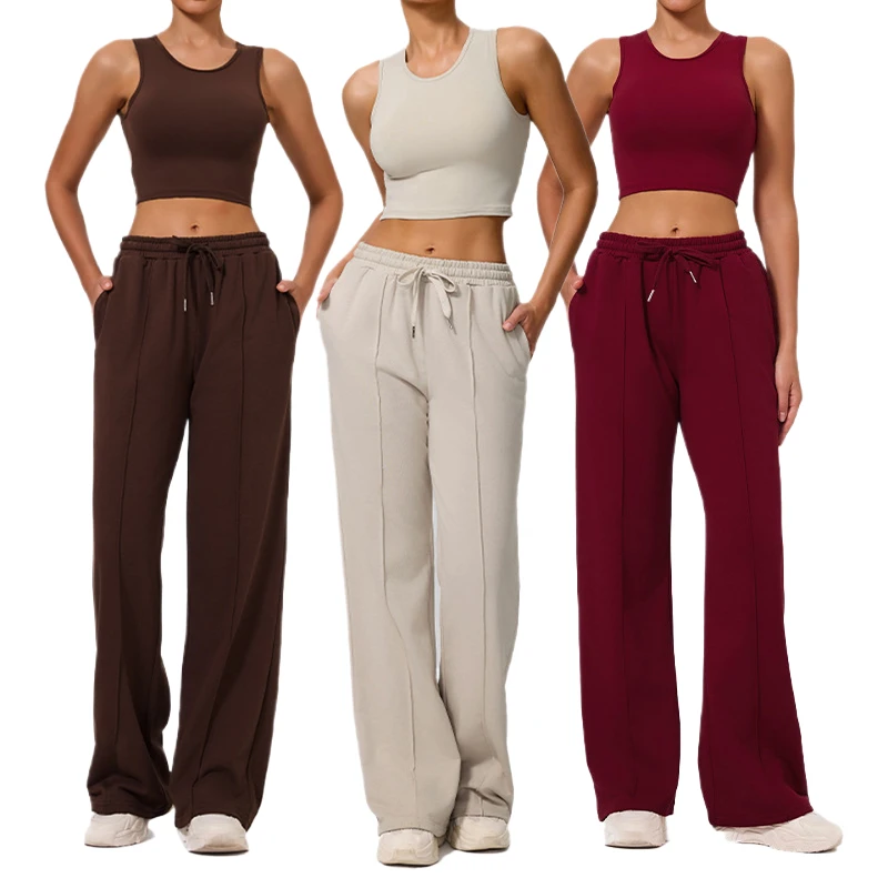 High Quality Outdoor Sportswear 2 Piece Yoga Sets Women's Breathable Exercise Tank Top and Pants Workout Sports Outfit