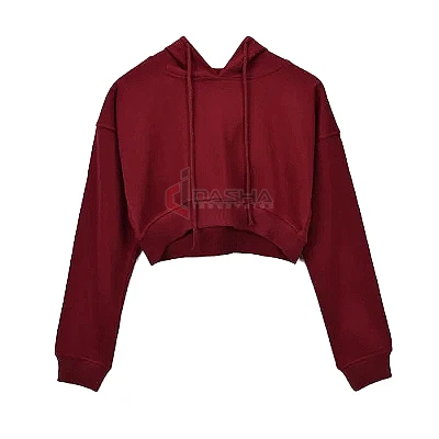 Custom Logo Gym Yoga Crop Top Hoodie Women Workout Fitness Sportswear Polyester Spandex Breathable Quick Dry Collarless