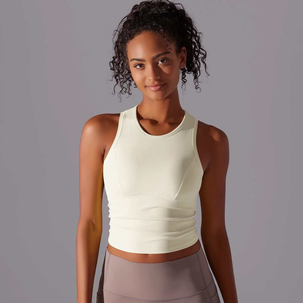 Women's Breathable Spandex/Nylon Yoga Tank Top Beauty Back Sports Running Fitness Clothing Quick Drying Slim Fit 220g Wholesale