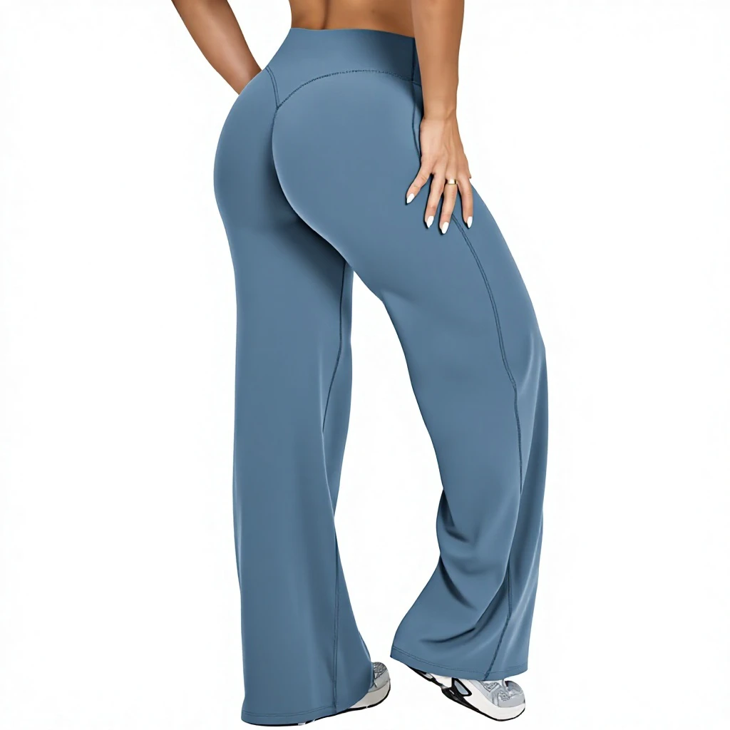 Women's High Waist Solid for Full Length Yoga Pants Straight Leg Loose Slimming Breathable Sports Outdoor Fitness
