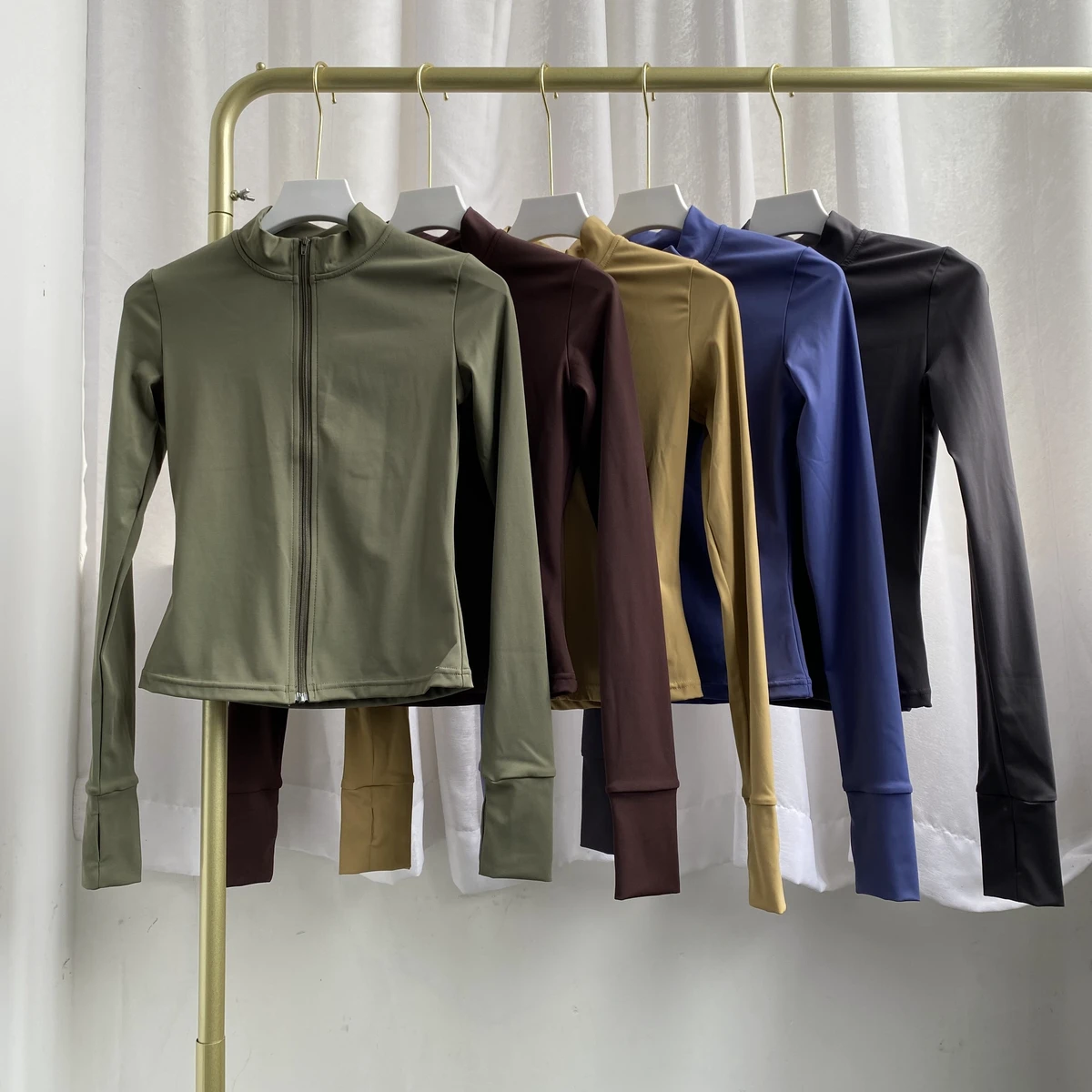 Zipper Tight Running Sports Tops Breathable Nude Fitness Jacket Training Quick-drying Long-sleeved Yoga Clothes
