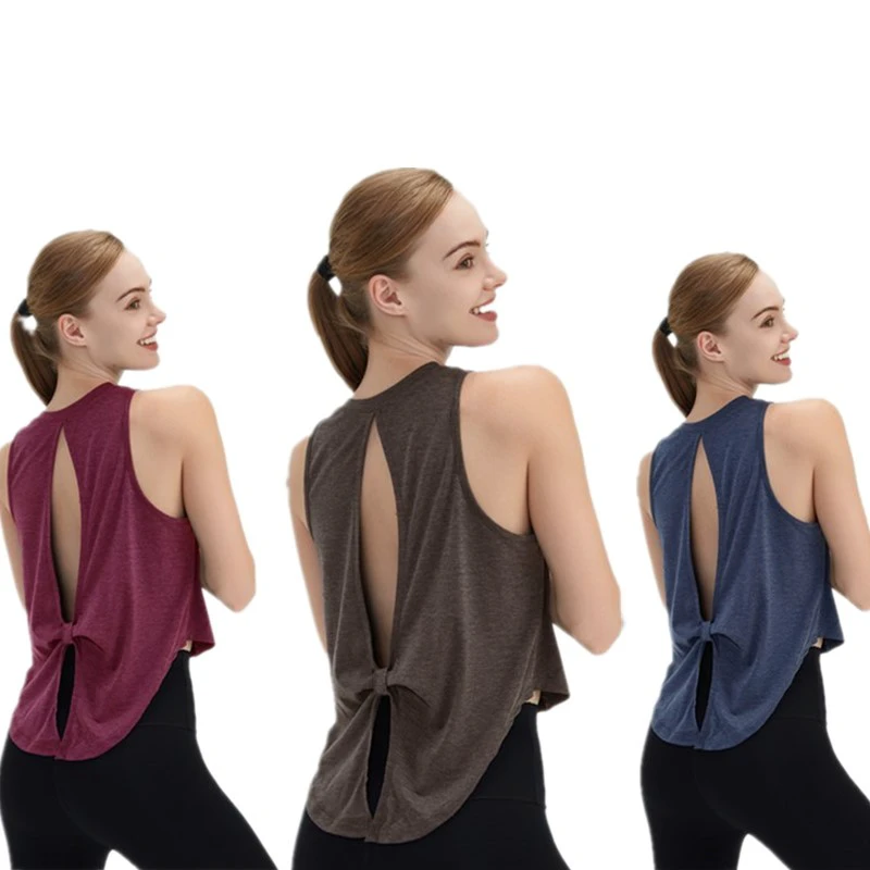 Wholesale Fitness Sports Athletic Workout Gym Yoga Vest Lady Girl Tank Top Summer Sleeveless Women's Singlet Tank Top