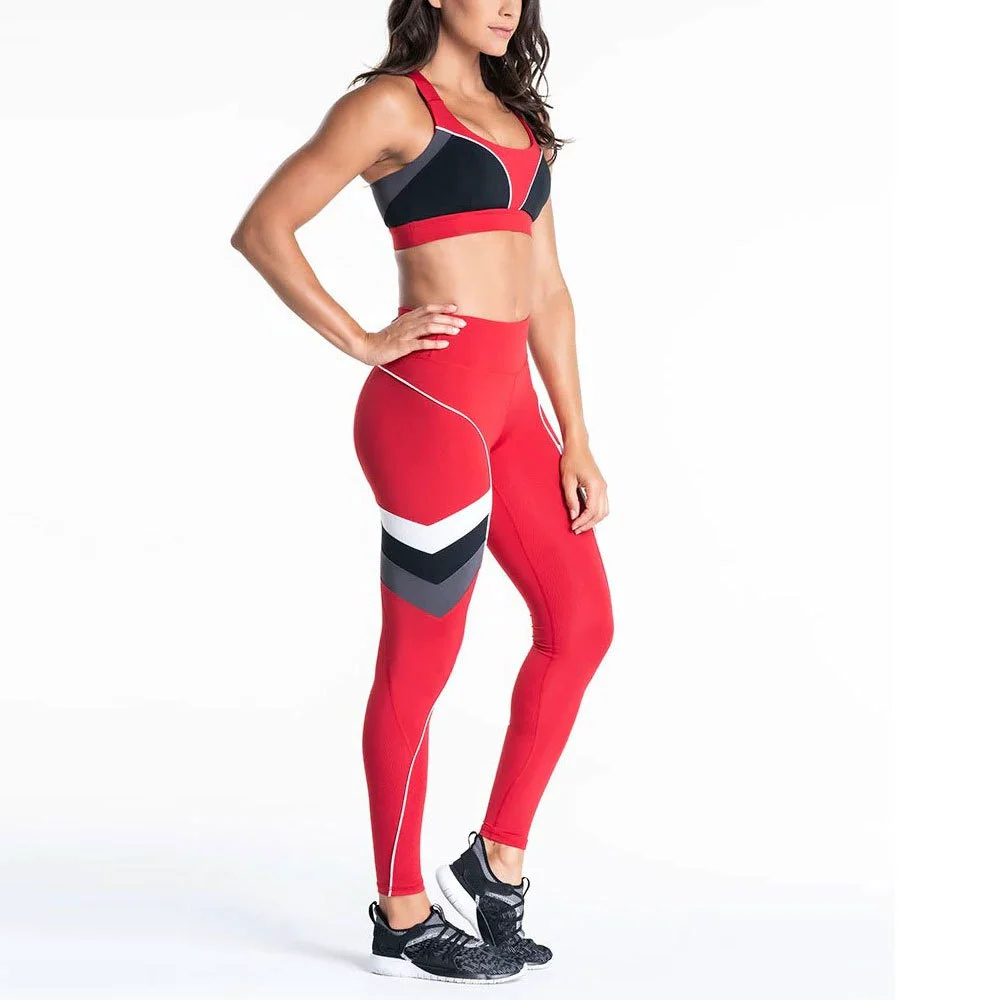 New Wholesale Solid Pattern Yoga Sets Workout Sportswear Women's Gym Wear 2-Piece Suit Breathable Quick Dry U-Neck Sports Suit