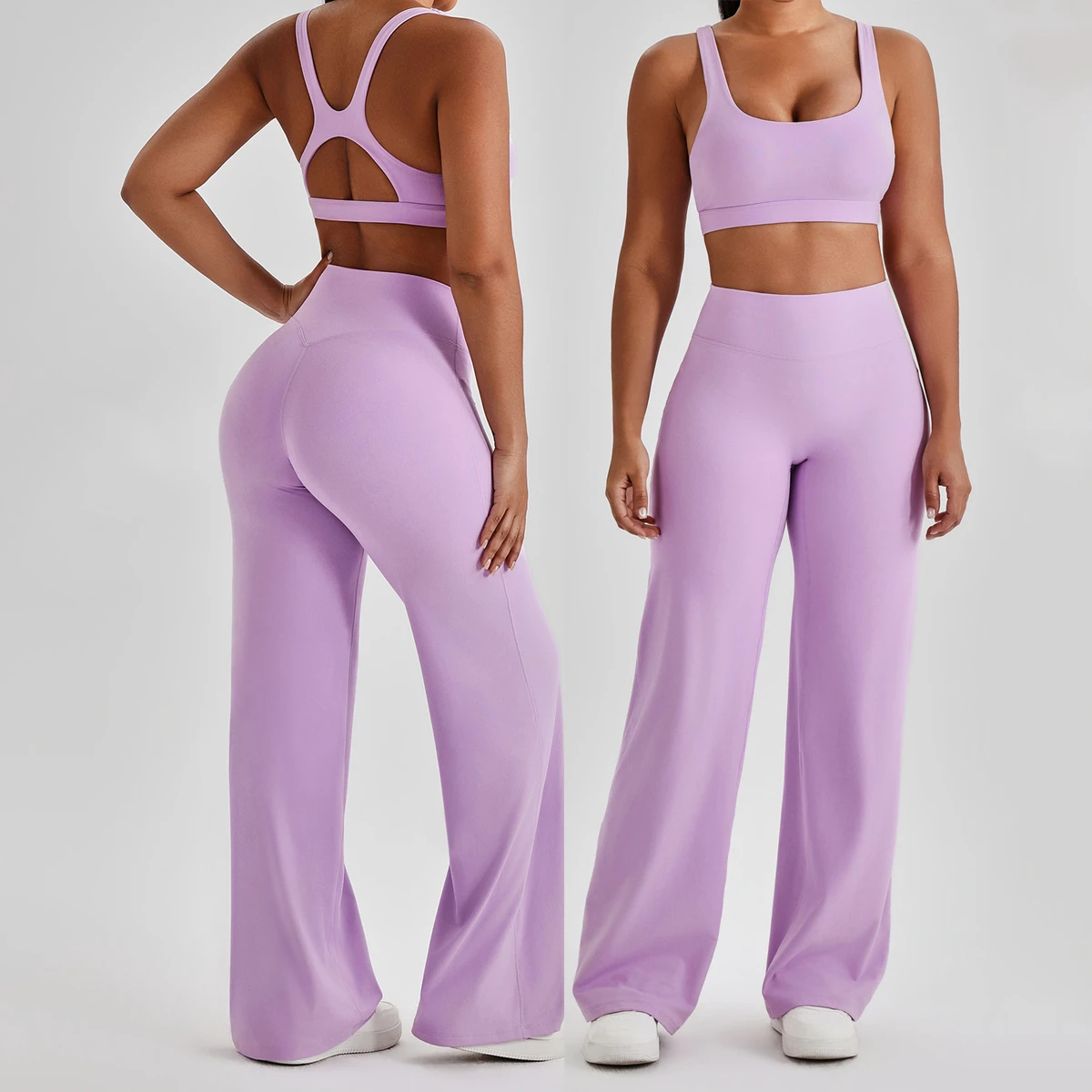 Women's Outdoor Sports Set High Waist Solid Breathable Lightweight 2-Piece Shorts Yoga & Fitness Clothing
