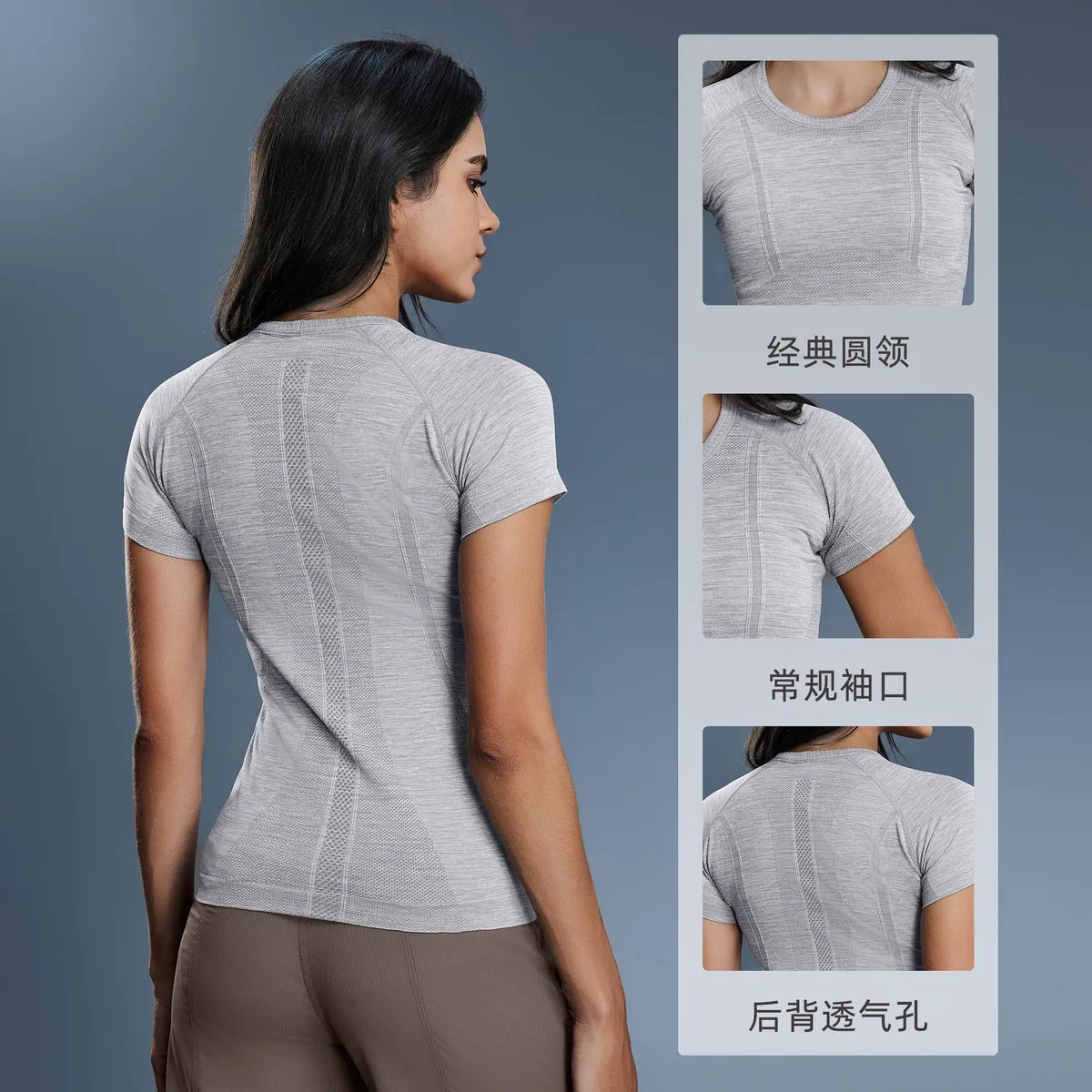 New Women's Lightweight Short Sleeved Round Neck Sports T-Shirt Running Fitness Top Breathable Yoga Regular Fit