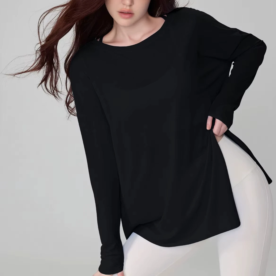 High Stretch Yoga Top Lightweight Sports Long Sleeve Mesh Fashion Fitness Running Shirts for Women