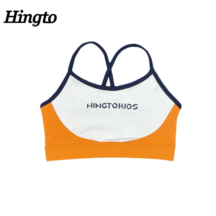 Custom Cross Back Top Kids Print Design Yoga Wear Private logo Kid Activewear Design Sports Bra for Girls