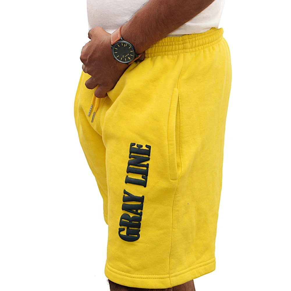 Custom Plus Size Breathable Casual Athletic 100% Cotton Streetwear Puff Print Summer Elastic Outdoor Men's Shorts