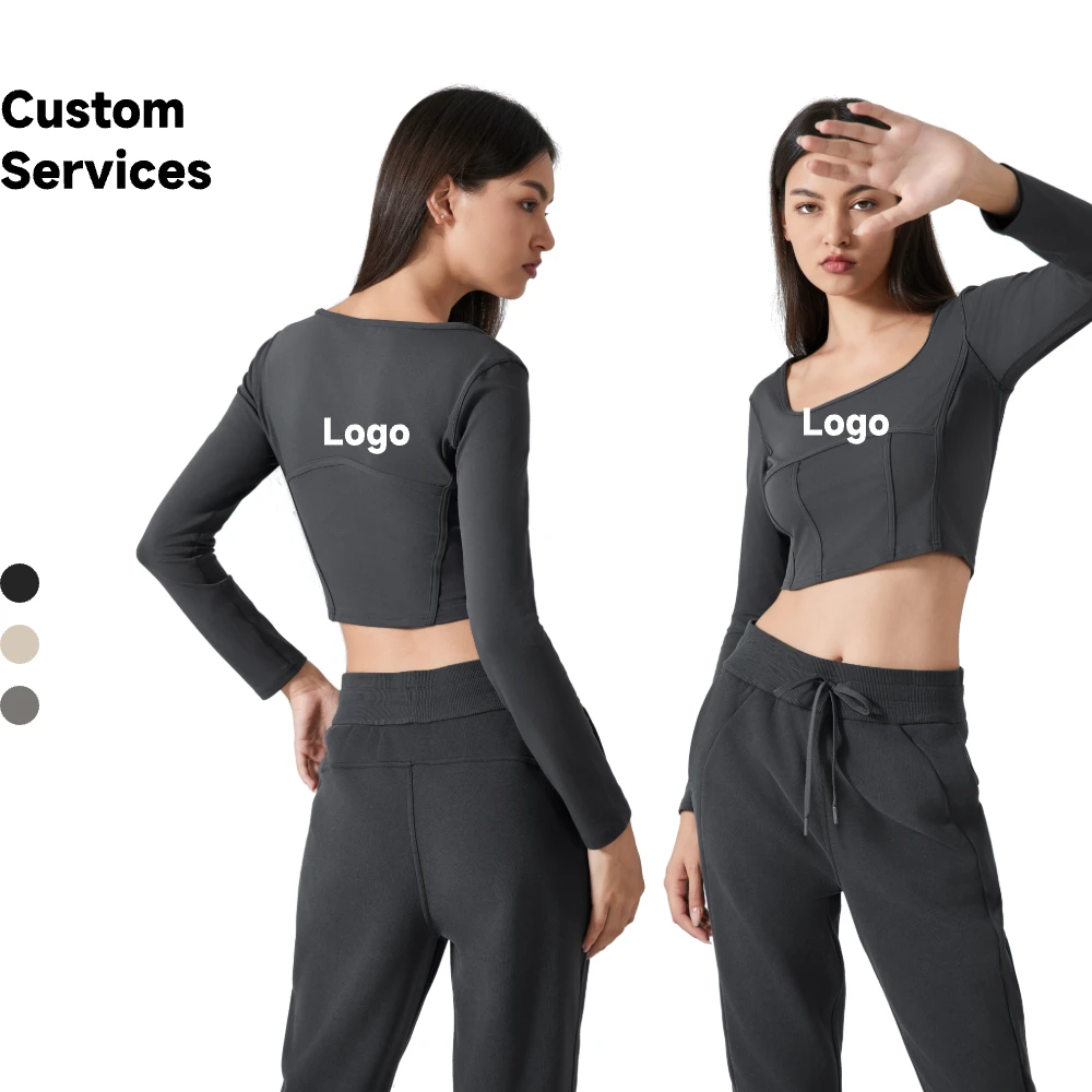Autumn Winter Women's Professional Training Sports Tops Slimming Yoga Clothes Breathable Print New for Running Fitness-Daw194