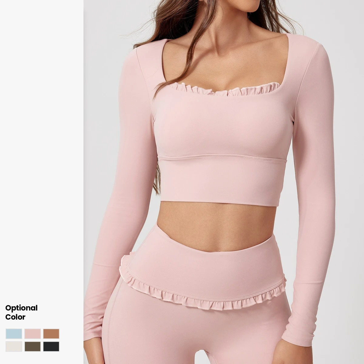Custom Sportswear Yoga Tops Gym Fitness Wear Woman Top Custom Logo Fitness Clothes for Women Long Sleeve Crop Top