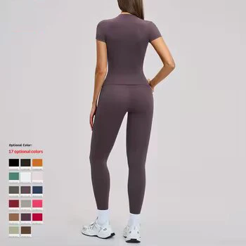 Women's Adult Spring T-shirt Quick-dry Yoga Wear Tight-fitting Short-sleeve Fitness Top Cover-up Outdoor Running Sports