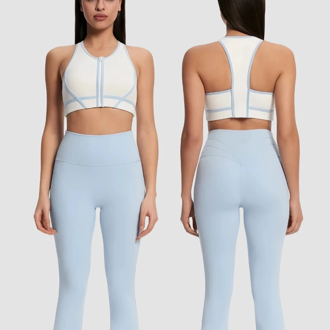 Nude-Feel Tight-Fitting Beautiful-Back Solid Yoga Set Stretchy Breathable Running Clothes Outdoor Sports Fitness Outfit