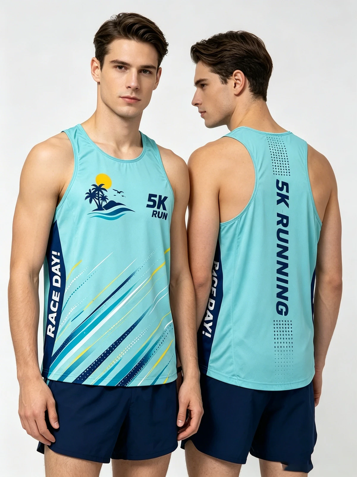 Women's Quick Dry Running Tank Top, Custom 5K Race Day Marathon Sleeveless Sports Vest