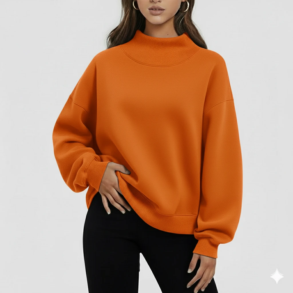 2026 Women's Plus Size Long Oversized Crew Neck Breathable Washed Applique Sweatshirt Autumn Winter 100% Cotton Fleece Casual