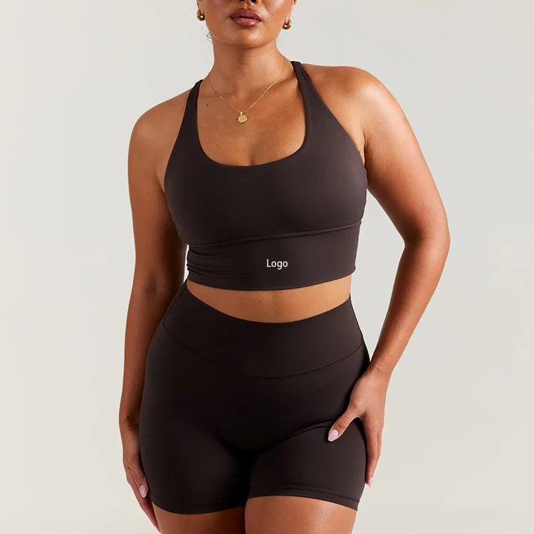 OEM Custom Logo Shaping Supportive High Elastic Support Cross Strap Open Back U Neck Women Sports Bra with Removable Pads