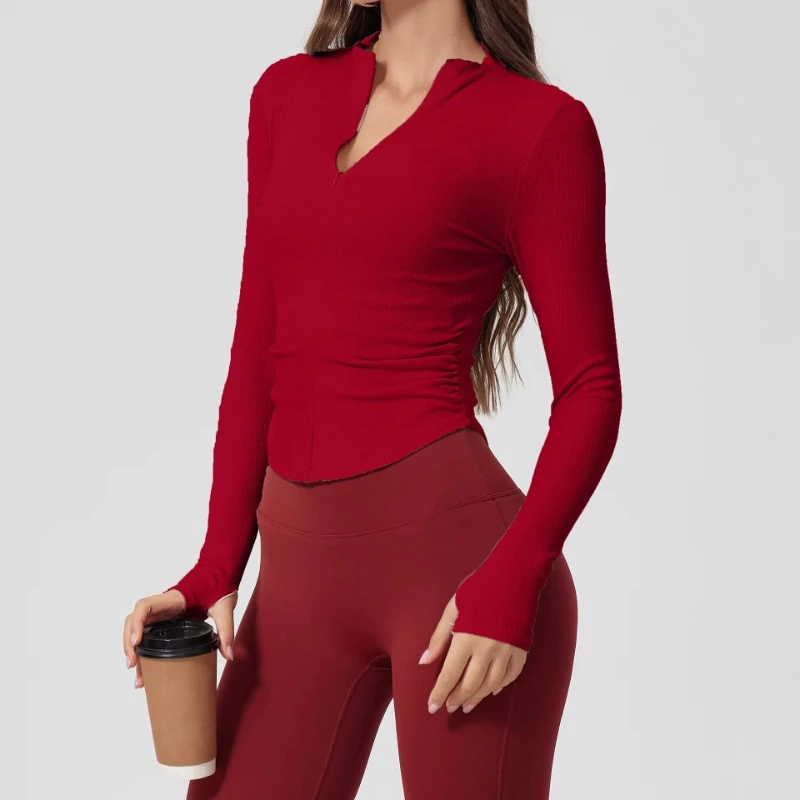 JK3627 2025 New Style Half-Zipper Active Fitness Yoga Top Plus Size Quick Dry Sports Clothes for Women