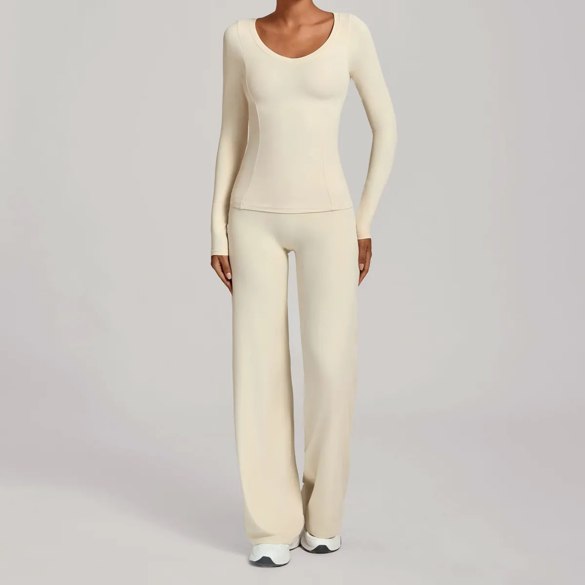 Women's Yoga Outfit 2 Piece Set High Waist Leggings Long Sleeve Top Quick Dry Tight Fitness Suit Yoga Pants for Running Workout