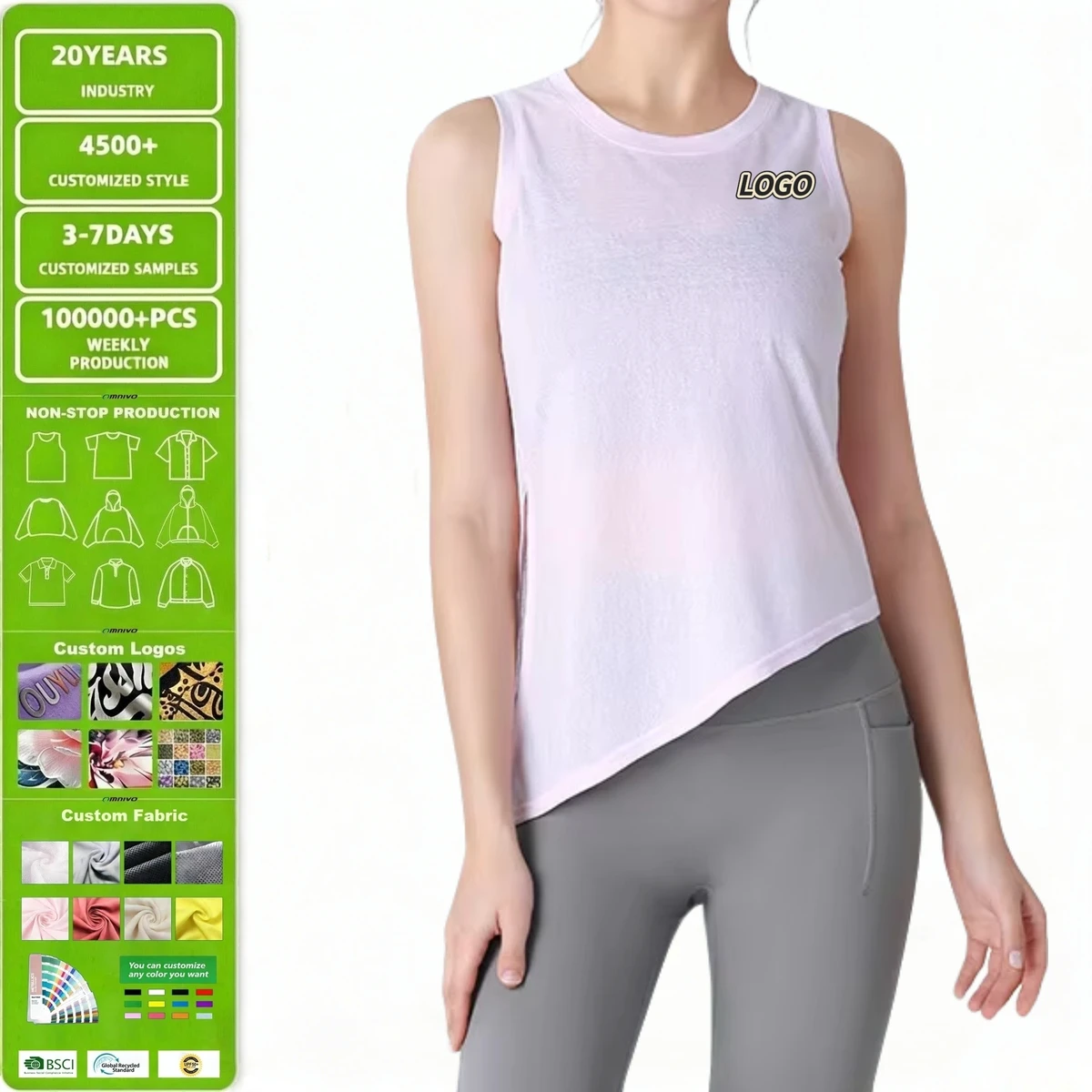 Wholesale Custom Logo Spring Summer New Solid Color Loose Yoga Vest Quick Dry Fitness Sleeveless Top Women's Yoga Tank Tops