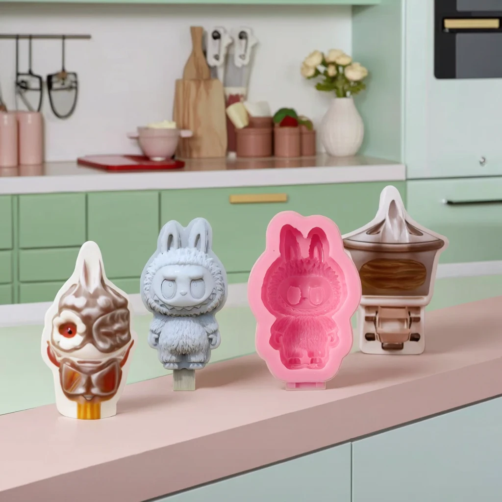 Sweet Bubu Disposable Food-Grade Silicone Popsicle Maker Handmade DIY Animal Number Ice Cream Mold Homemade Cake Tool