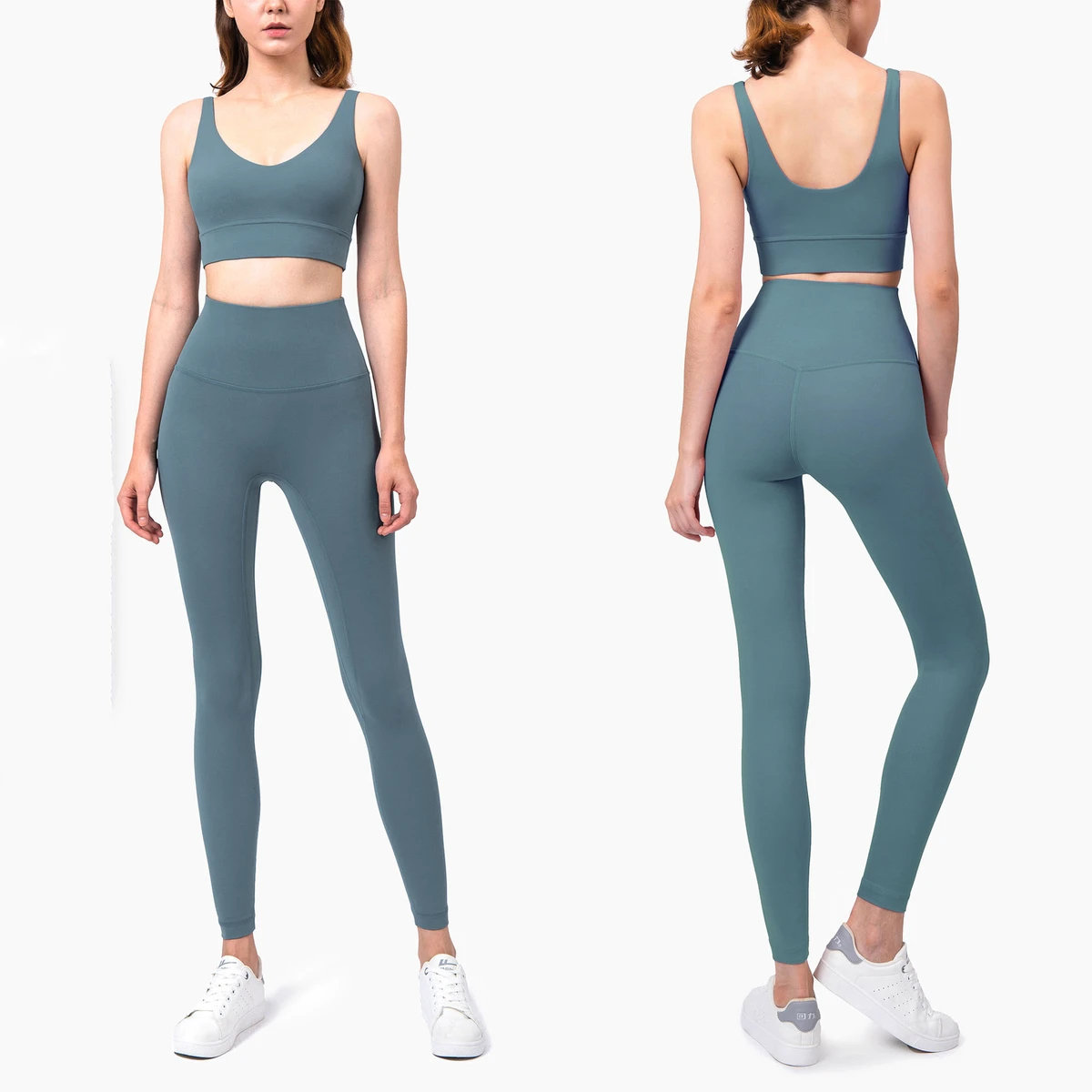 Woman Gym Yoga Sets Four-way Stretch Nylon Spandex Bra and Leggings Sets Women Yoga Two Piece Set