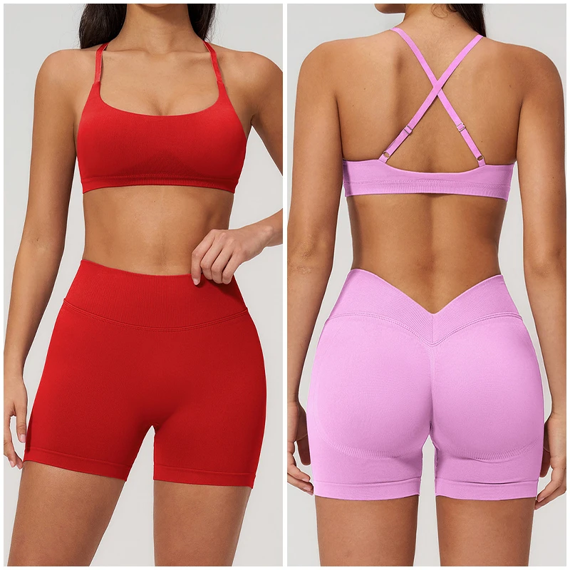TZ7790-6 Women's Seamless Yoga Tracksuit Quick Dry Sports Set Slim Tight Activewear Outdoor Casual Running Fitness Outfit