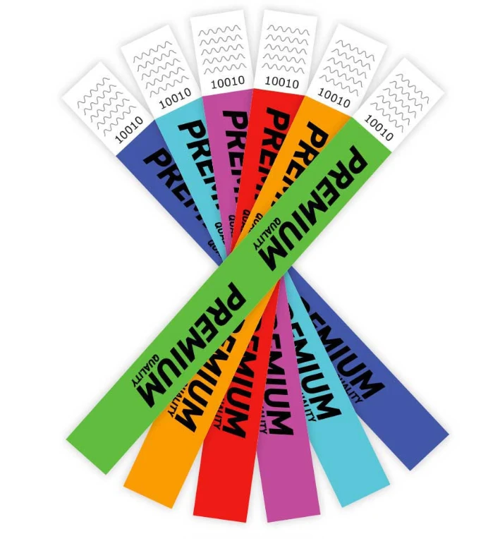 Custom Logo Printed Tyvek Wristbands Environmental Friendly Digital Printing Waterproof Tear-Resistant for Events Promotional