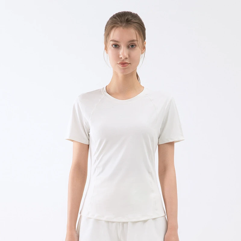 Women's Leisure Sports Top Breathable Fitness Clothing for Outdoor Running Yoga Gym Cross-Border Europe United States Slimming