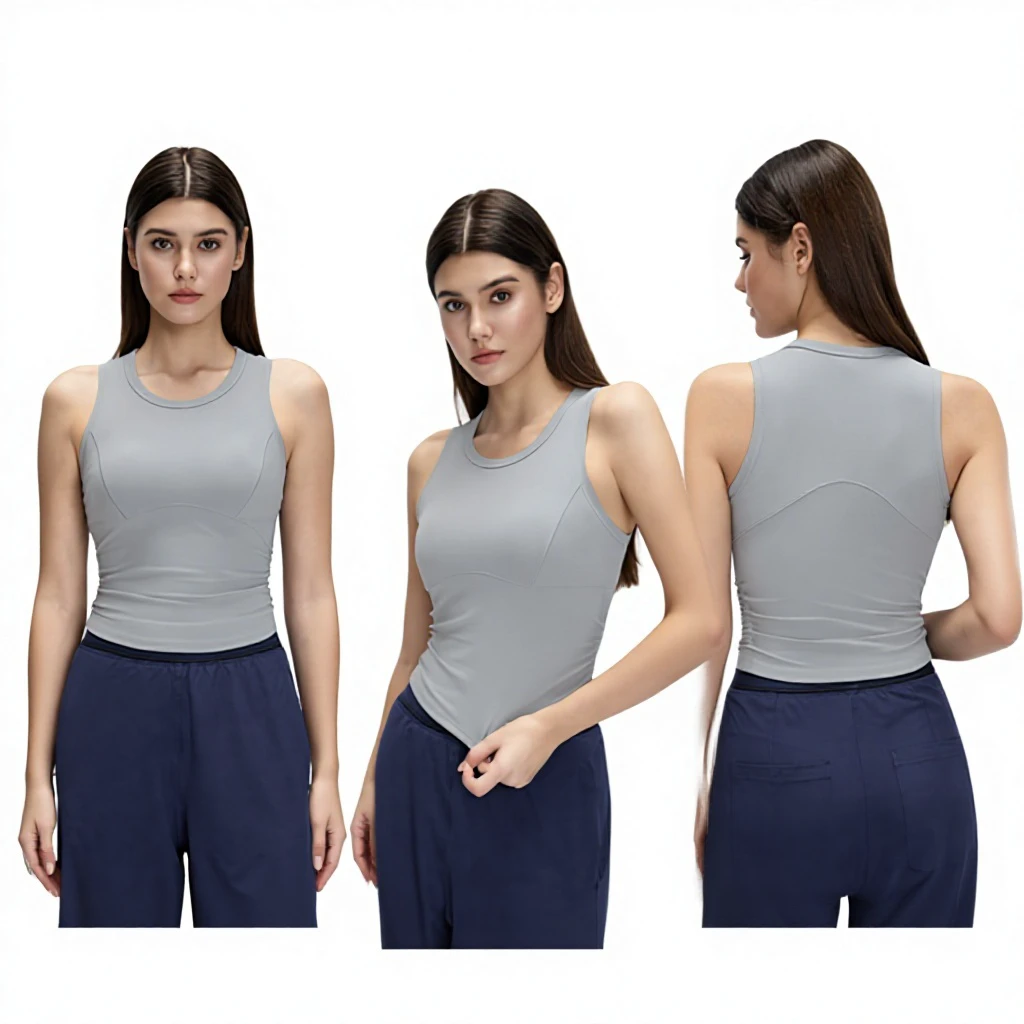 Buttery-Soft Seamless Breathable Eco-Friendly Racerback Tank Yoga Top High Stretch Workout Quick Dry Activewear Everyday