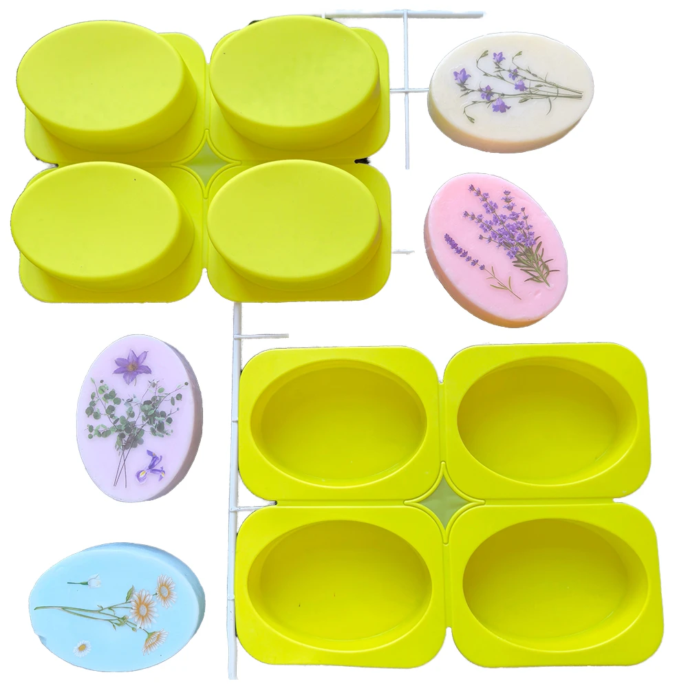 1 Piece Oval Silicone Soap Mold Handmade Soap Making DIY Gypsum Wax Candle Mold Bath SPA Soap Making Tool Stocked XY668-