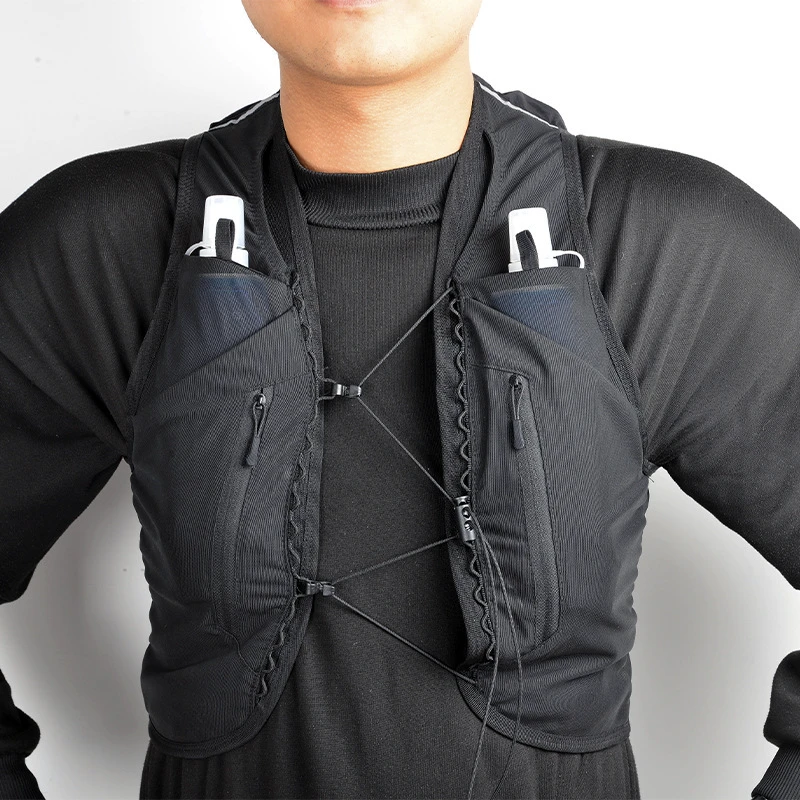 Custom Men Quick Dry Trail Running Vest Phone Holder Coupe Vent Sport Bag Women Chest Running Vest Hydration with Light
