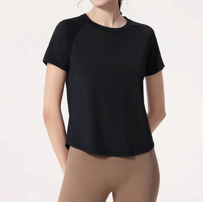 Women Breathable Slim Fit Yoga Top Lightweight Second-Skin Sports T-Shirt for Running Custom Logo Supported Factory Direct