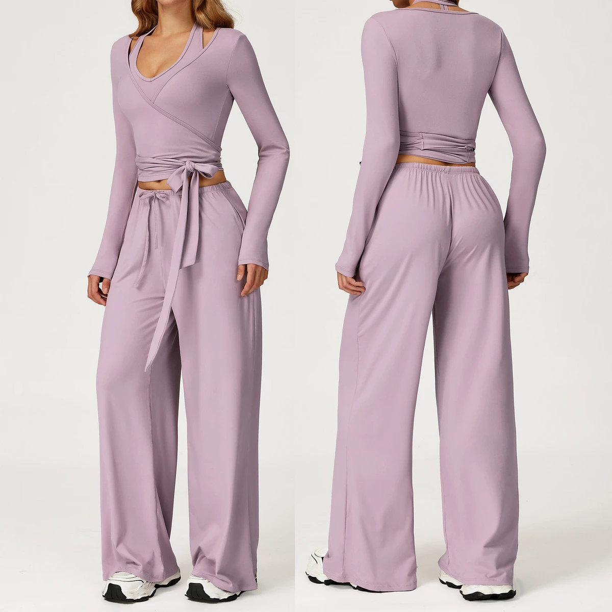 TongJoes Women's Summer Quick-Dry Sports Yoga Set Breathable Tracksuit For Casual Running & Fitness Back Strap Brushed Design
