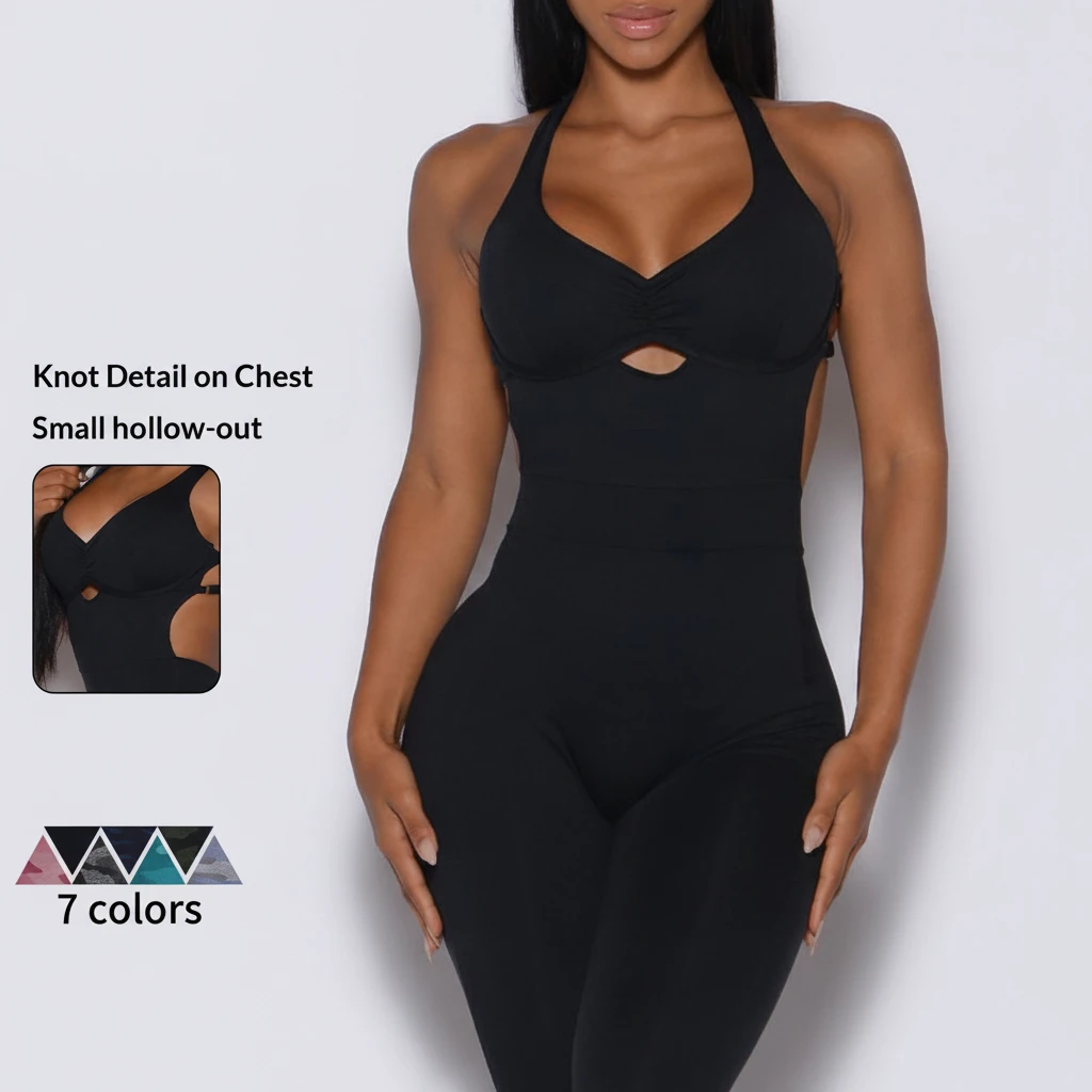 High Elastic Hip Lifting Yoga Ankle-tied Quick Drying Camouflage Backless Cross One-piece Body Women tracksuits gym clothes yoga