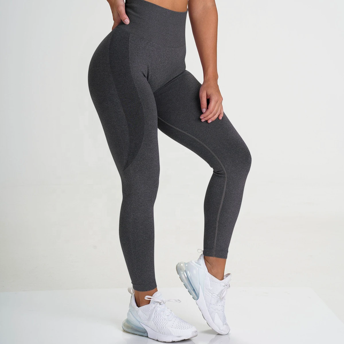 High Waisted 4-way Stretchy Recycled Polyester Women Seamless Gym Sports Leggings