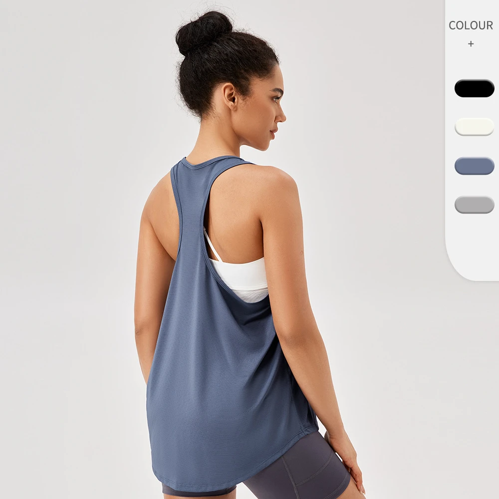Women's Sports Cover, Loose Camisole Vest, Yoga Suit, Quick Drying, Breathable Sleeveless Fitness Running Top