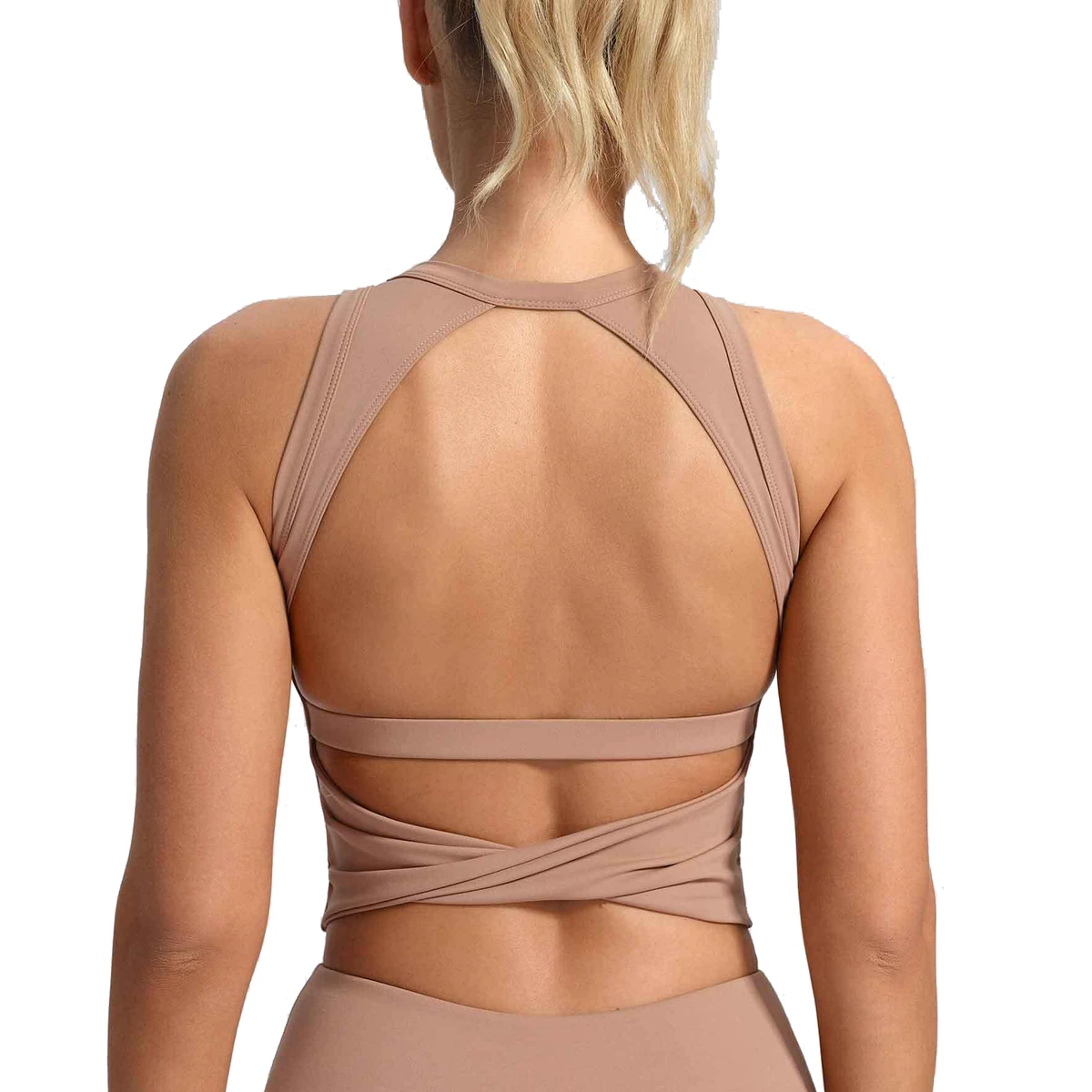 Women's Summer Lightweight Sports Yoga Vest Breathable Knot Back Quick Dry Four-Way Stretch Spandex/Nylon Slim Fit Tank Top