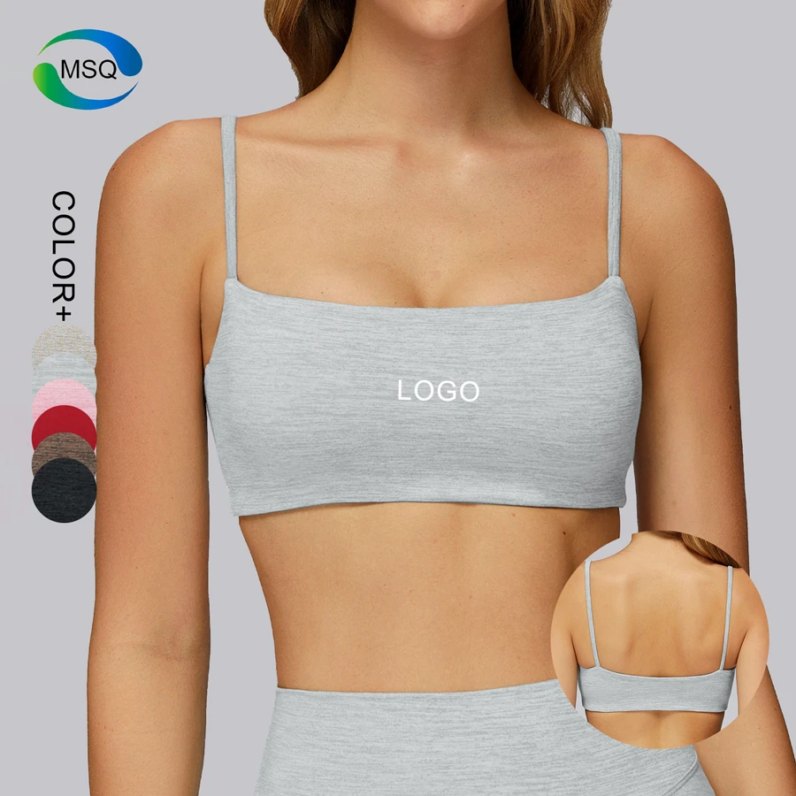 Wholesale Customized Logo Black Yoga Bra Running Training Yoga Sports Bras Sexy Wireless Padded Push up Activewear Top