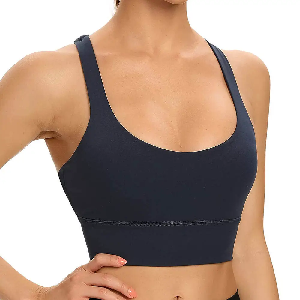 Women's High Support Sports Bra with Crisscross Back Strap Breathable Fabric Activewear