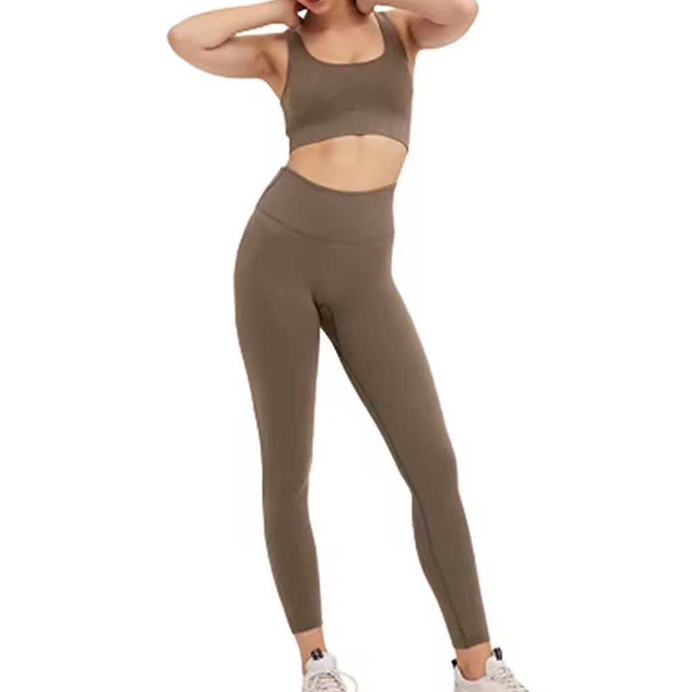 Custom Logo Women Solid Seamless Yoga Set Beauty Back Sports Bra Mid Waist Tight Shorts Gym Fitness Workout Activewear Set