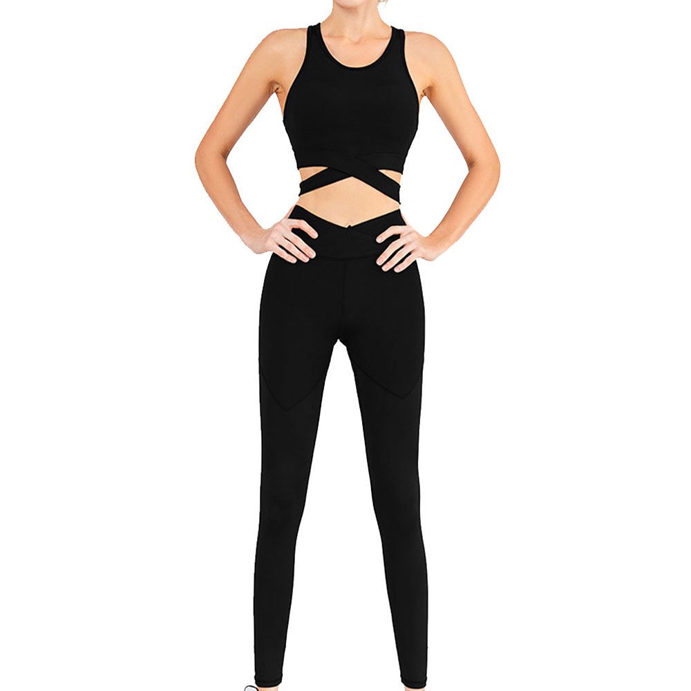 Comfortable Women's Yoga Set Short Solid Lightweight Breathable 2-Piece Skinny Fit Stretchable Fabric for Daily Yoga Stretching