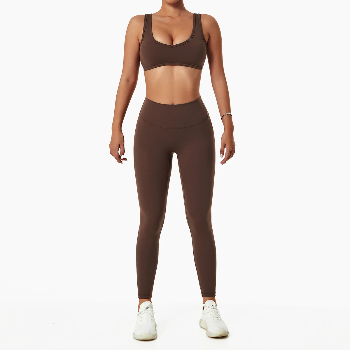 Breathable Running Fitness Suit Yoga Women's Low Cut High Waist Hip Lifting Tight Exercise Two-piece Set