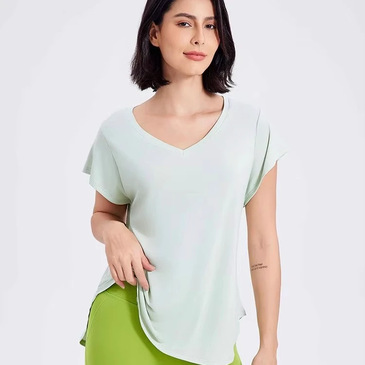 Women's Lightweight Solid Casual Yoga Crop Tops Quick-Drying Breathable Slimming Sports Top for Running & Fitness Short Yoga Top