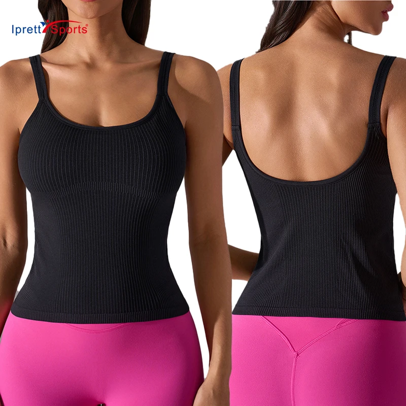 Women's Seamless One-Piece Tank Top Tummy Control Yoga Sports Bra for Fitness