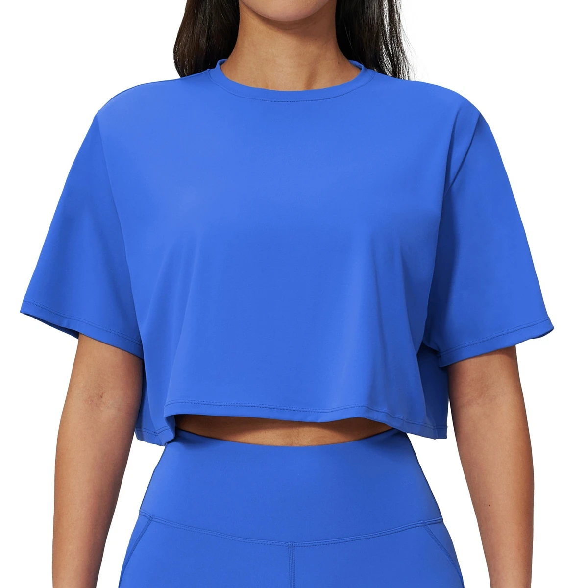 Women's Sports Short-sleeved Yoga T-shirt Crew Neck Loose Fit Sweat-Wicking Breathable Soft Lightweight Spandex/Nylon