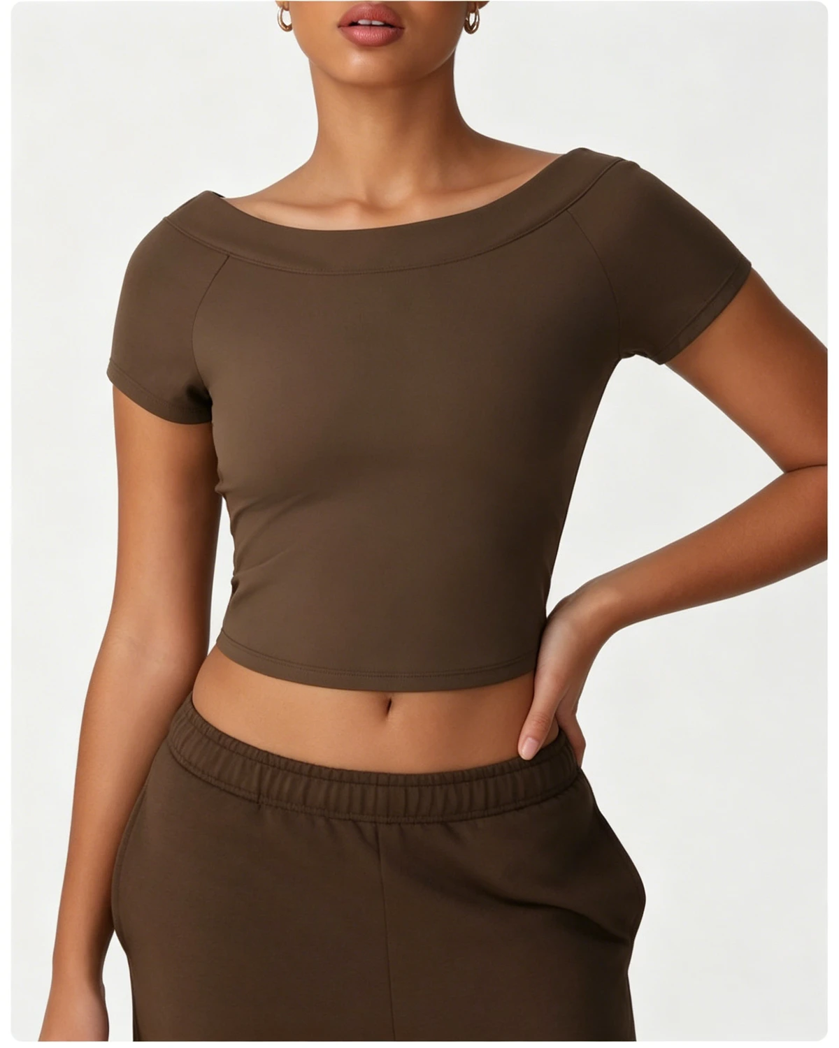 Women's Summer Sexy Slim Fit Open-Back Workout Top, High-Stretch Shaping Short-Sleeve Yoga & Fitness T-Shirt