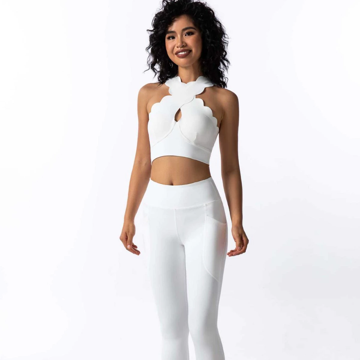 Cross-Back Women's High-Elastic Lightweight Close-Fitting Comfortable Elegant Nylon Spandex Pull-On Sports Vest Top Yoga Bra