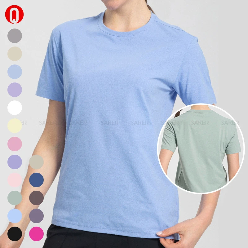 Women's Summer Fitness Manufacturer Top Yoga Short Sleeve T Shirt Quick-Drying Athletic Round Neck Sports Gym T Shirt for Women